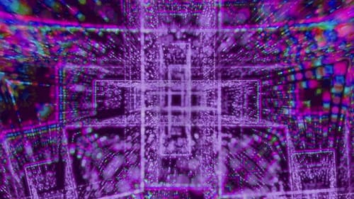 Flying Through Technology Tunnel Background