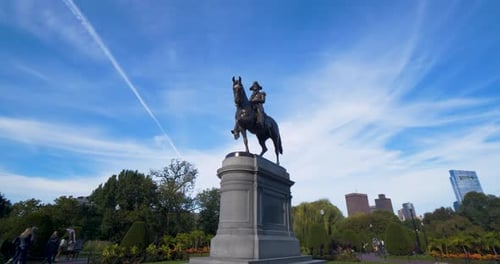 George Washington statue at Boston public gardens a historic american landmark