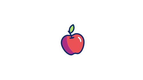 Animated Apple Icon Eating Loop