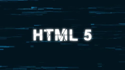 Digital HTML5 Text Reveal with Glitch Effect Background