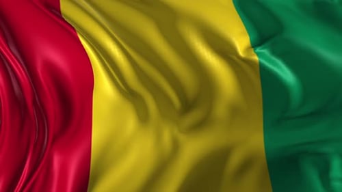 Waving Flag of Guinea Seamless Loop