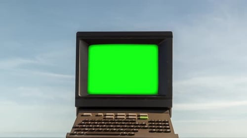 Computer with Green Screen