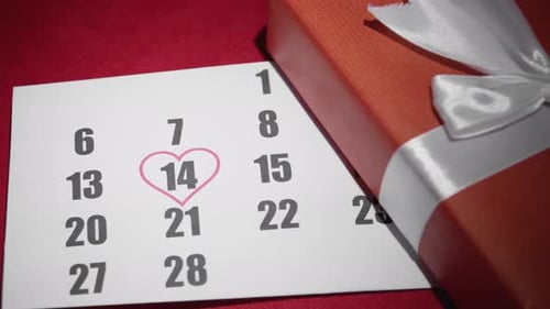 Heart on Calendar with Gift