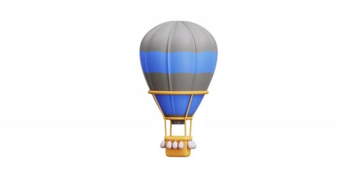 Animated 3D Hot Air Balloon Element for Travel Videos