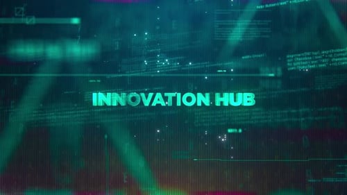 Innovation Hub Word On High Technology Futuristic Background