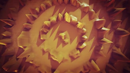 Abstract Golden Crystal Spikes Geometric Pattern Loop
