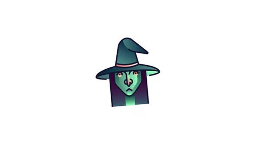 Animated Witch icon Alpha Channel