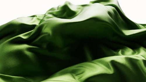 Flowing green wave cloth background