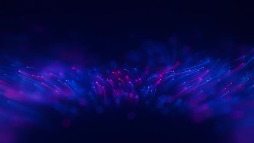 Closeup of Big Data Light Speed Flow Outwards Center Abstract Digital Data Stream of Quantum