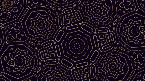 Golden Geometric Line Pattern Kaleidoscope Animation