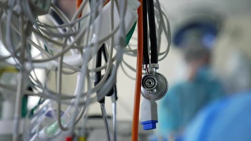Medical Equipment and Stethoscope in Hospital Operating Room