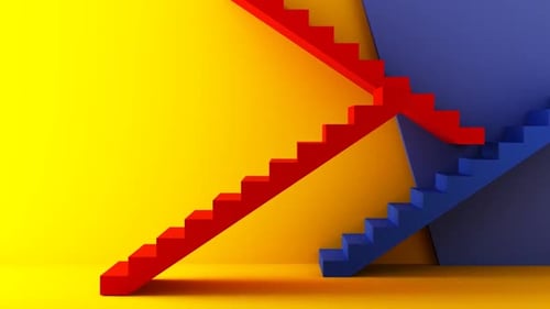 Colorful Abstract Stairs Composition