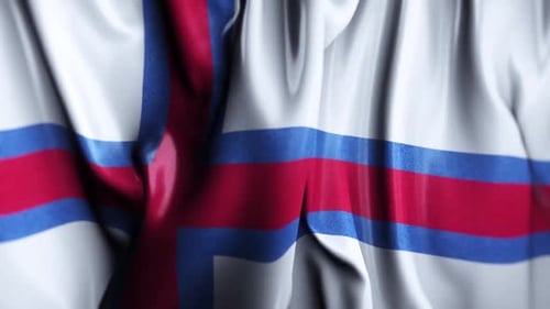 Faroe Islands Flag Realistic Waving Loop