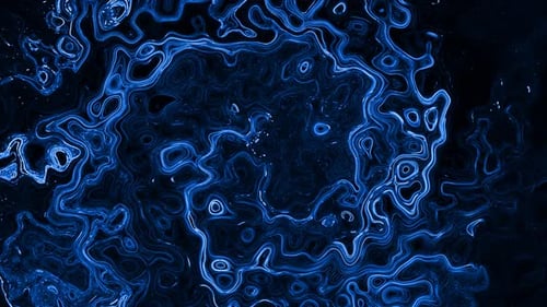 Abstract Blue Glowing Fluid Lines Motion Background