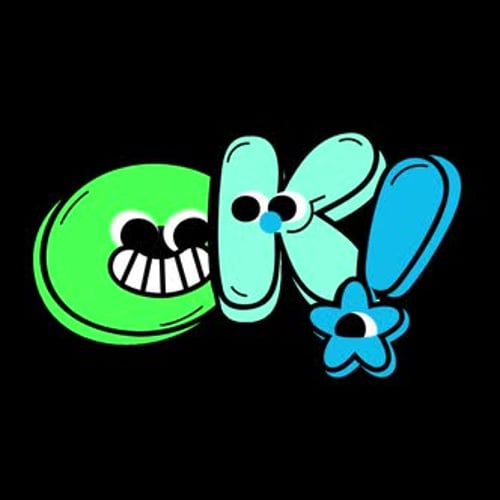 Playful Cartoon 'OK!' Message Animated Text