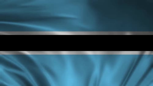 Waving Flag of Botswana Loop Background with Central Branding Bar