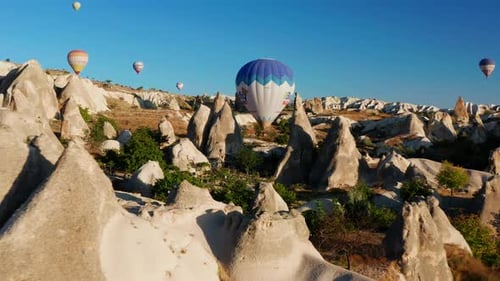 Hot Air Balloons Over Cappadocia's Unique Landscape
