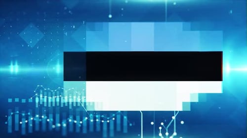 Estnische Flagge auf wirtschaftlichem Hintergrund und Grafik