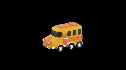 4K 3D School Bus