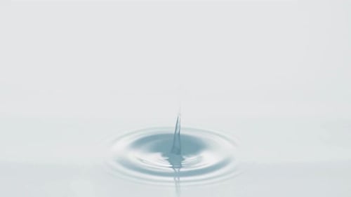 Water Drop Impacting Clear Water Surface