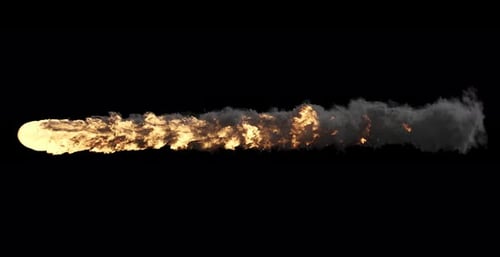 Fireball Comet with Realistic Flame and Smoke Trail