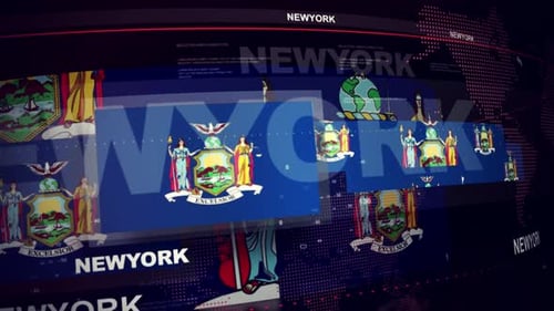 Animated New York State Seal and Flag Corporate Presentation
