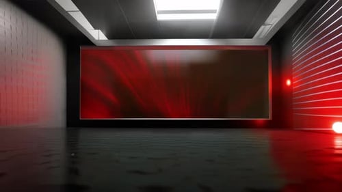 Sleek Virtual Studio Design: Modern Set for Captivating Multimedia News