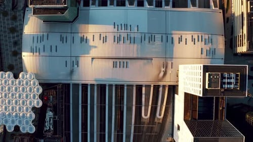Aeriel view of Utrecht train station at sunset