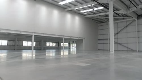 Empty Warehouse Interior Just After Construction