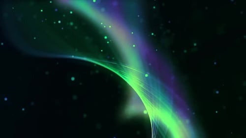 Abstract Fluid Glowing Lines with Particles Background Animation