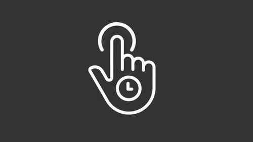 Animated Long Tap White Linear Icon