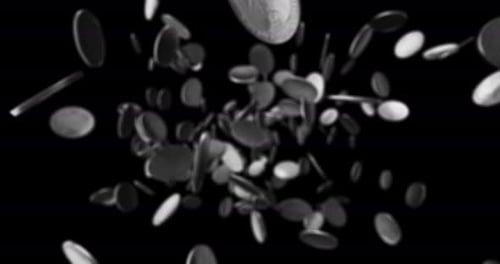 Realistic Silver Coins Falling Animation