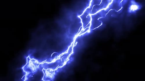 Dynamic Blue Electric Lightning Bolt Animation