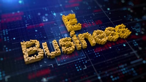 Futuristic E-Business Digital Text Animation