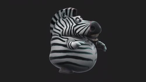 Lustiges 3D-Cartoon-Zebra, das spricht (mit Alphakanal)