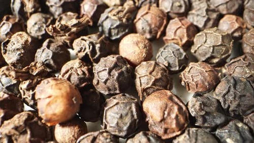 Close up View of Dried Brown Peppercorns