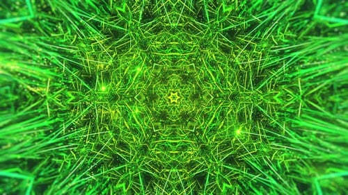 VJ Green Crystal Dynamic Kaleidoscope