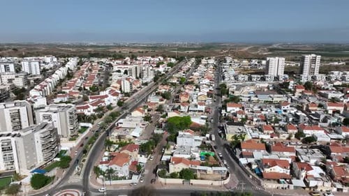 Aerial view of the city of Sderot in southern Israel