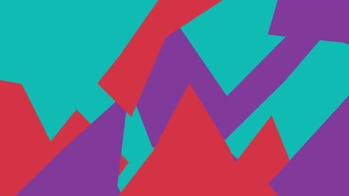 Colorful Flat Design Abstract Geometric Motion Background Loop