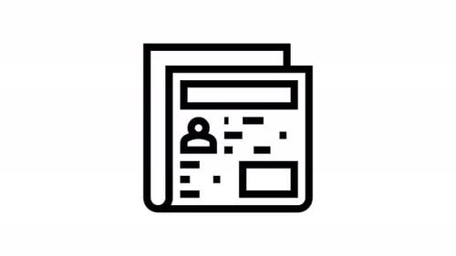 newspaper line icon animation