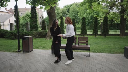 A Park Showcases Joyful Connections Dancing Love and Friendship