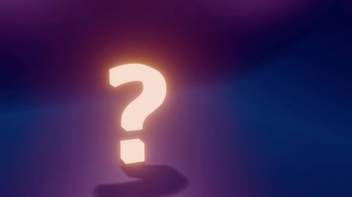 Glowing question mark icon animation for support and FAQ visuals. Animated glowing question mark rep