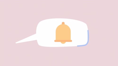 Animated Notification Bell Icon in Speech Bubble