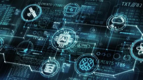 ThreeDimensional Space With AI Infographics