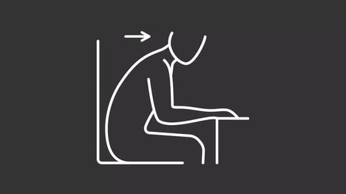 Ergonomic Sitting Posture Correction Animated Line Art