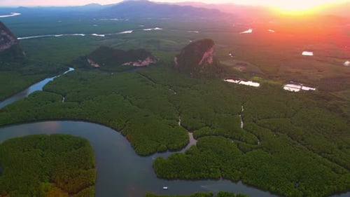 Beautiful view of Phang Nga Bay during sunset time