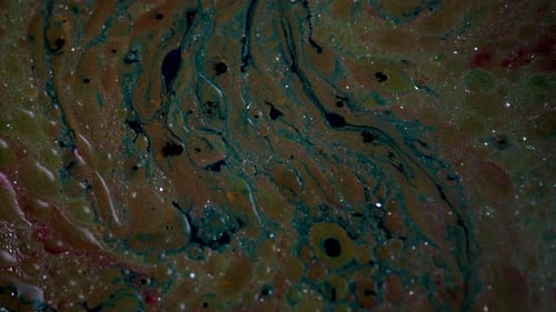 Abstract Fluid Motion with Swirling Colors and Textures