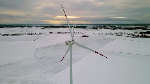 Wind Turbines Generating Renewable Electric Energy Protect Environment and Save Ecology in