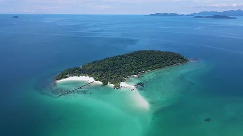 Tropical Island Koh Kham Trat Thailand Aerial View of Tropical Island Near Koh Mak Thailand