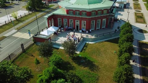 Wedding Ceremony at Old Building Creative Top View of Wedding at Palace Park Luxurious Wedding